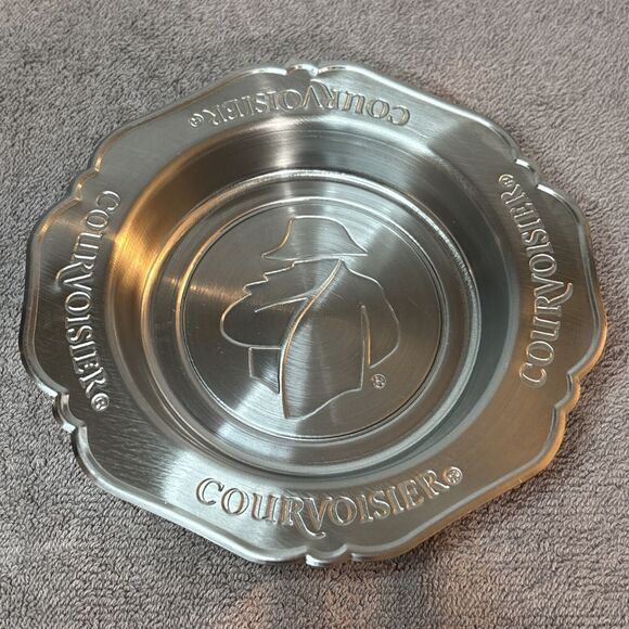 Other - Courvoisier Liquor Company Trinket Ashtray Bottle Tray Aluminum Bar Decor 6.5”